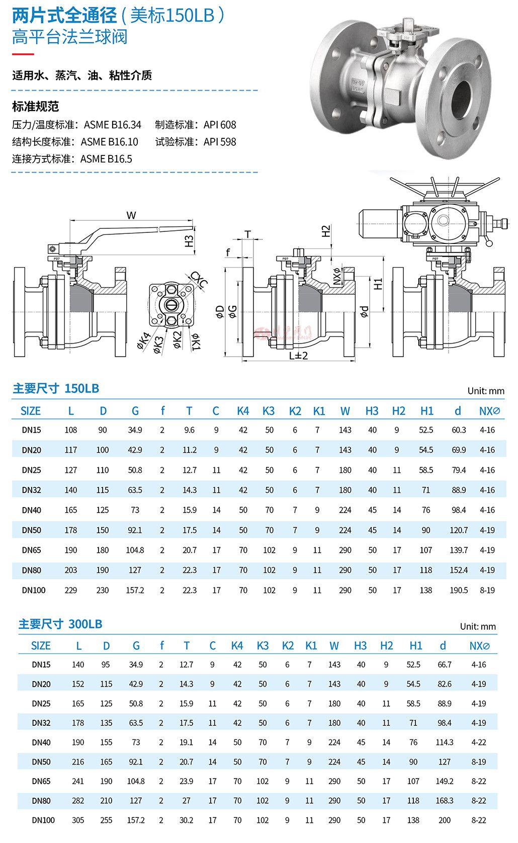 Q41F高平臺法蘭球閥參數(shù)